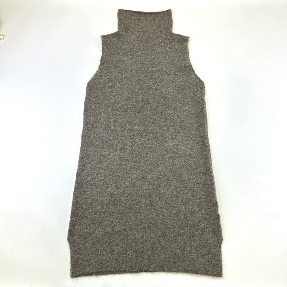 Funnel neck alpaca sweater dress Large Aritzia Wilfred Moldovan taupe Italian